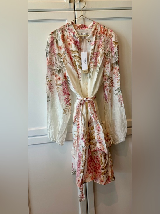 Ever New Dresses & Skirts - Ever New Conifer Floral Printed Long Sleeve Mini Dress - Pink & Cream